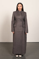 Wool Blend Waist Coat - Taupe